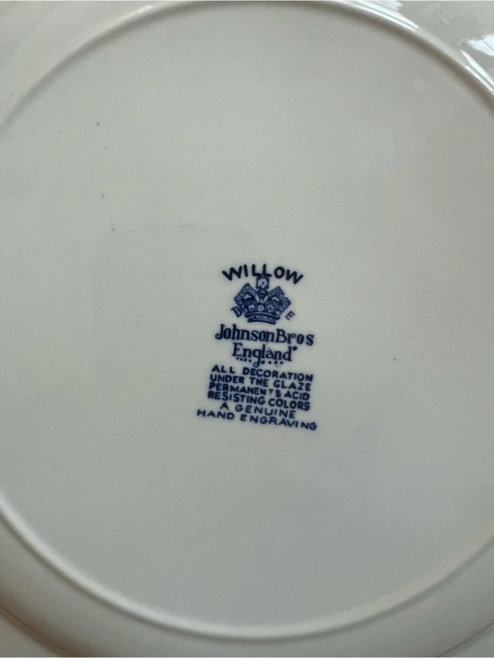 Vintage Johnson Brothers Blue Willow Dinner Plate 10